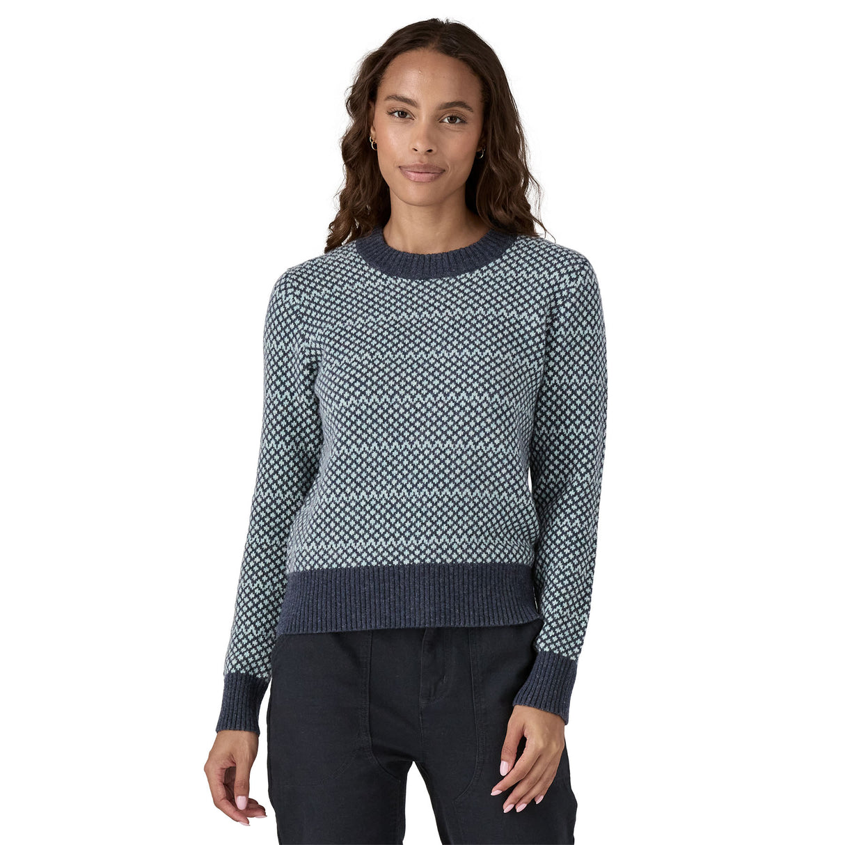 ŽENSKI PULOVER RECYCLED WOOL-BLEND CREWNECK SWEATER